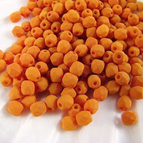 Fire Polish 3mm: Lemongrass (Pumpkin), 40 pcs