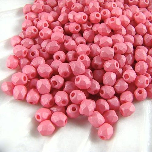 Fire Polish 3mm: Saturated Pink (Honysuckle), 40 pcs