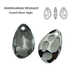 SWAROVSKI Radiolarian 18,0x11,5 mm Crystal Sliver Night (SINI)
