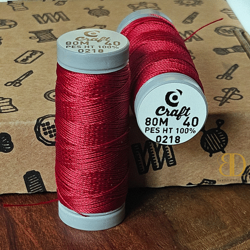 Threads for beading and soutache CRAFT 40, red, 80m