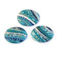 Cabochon CM Striped oval 18x25 turquoise