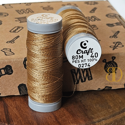 Threads for beading and soutache CRAFT 40, honey, 80m