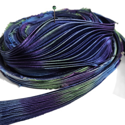 Shibori silk ribbon - Northern lights, 10cm