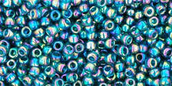 TOHO Round 11/0: TR-11-167BD Transparent-Rainbow Teal, 10g