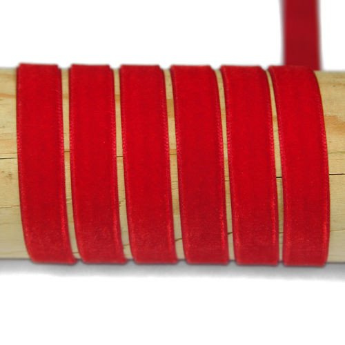 Velvet ribbon 15 mm, red