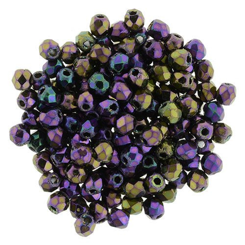 Fire Polish 2mm: Iris - Purple, 40 pcs