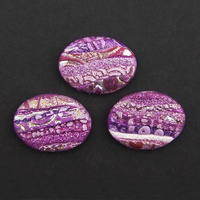 Cabochon CM Striped oval 18x25 cyclamen