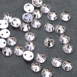 Acrylic crystals round 6mm - Crystal / 10 pcs.