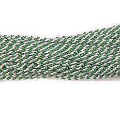 Viscose twisted cord 2mm, white&green