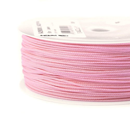 Shamballs and macramé polyester cord - pale pink // L1402