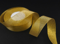 Brocade ribbon 2.5cm, warm gold