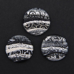 Cabochon CM Striped round 24 black