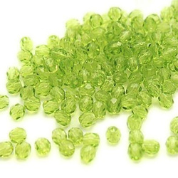 Fire Polish 4mm: Olivine, 40 szt.