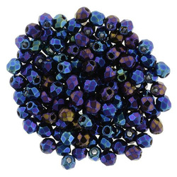 Fire Polish 2mm: Iris - Blue, 40 pcs