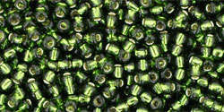 TOHO Round 11/0: TR-11-37 Silver-Lined Olivine, 10g