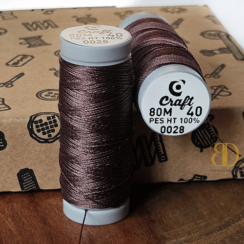 Threads for beading and soutache CRAFT 40, brown, 80m