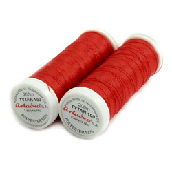 Threads for beading and soutache TYTAN 100, red, 200m