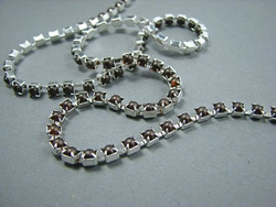 SS14,5 (3,5mm) PEARL CUPCHAIN - BROWN, SILVER-PLATED