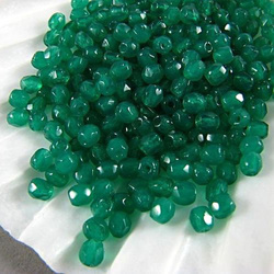 Fire Polish 3mm: Alabaster Malachite Green, 40 pcs