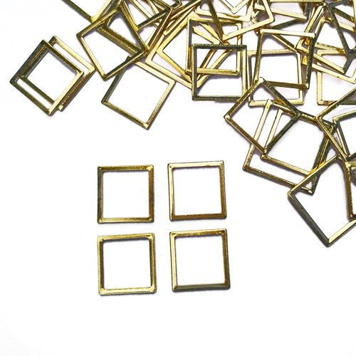 Geometric metal frame, square small 1.2x1.2cm, 4 pcs