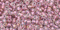 TOHO Round 11/0: TR-11-267 Inside-Color Crystal/Rose Gold-Lined, 10g