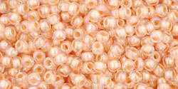 TOHO Round 11/0: TR-11-794 Inside-Color Rainbow Crystal/Apricot-Lined, 10 g