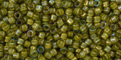 TOHO Treasure #1 (11/0): TT-01-246 Inside-Color Luster Black Diamond/Opaque Yellow-Lined, 5g