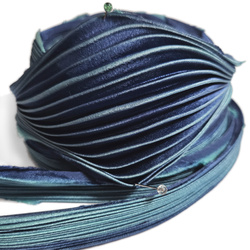 Shibori silk ribbon - Blue ocean, 10cm