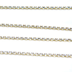 Rhinestone cupchain with Preciosa crystals  ss 6.5 (~2mm) Crystal, raw, 10cm