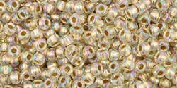 TOHO Round 11/0: TR-11-994 Gold-Lined Rainbow Crystal, 10 g