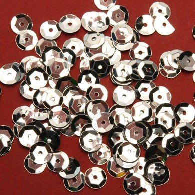 Sequins round 6mm, silver