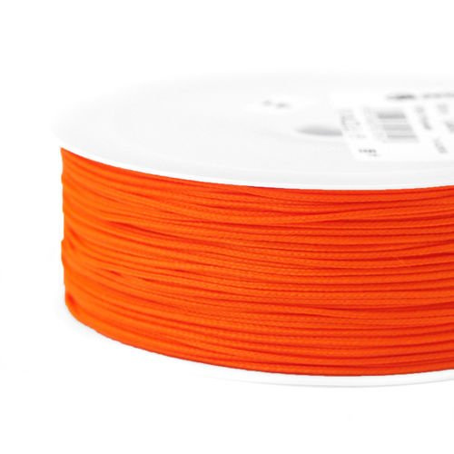 Shamballs and macramé polyester cord - orange neon // L4301