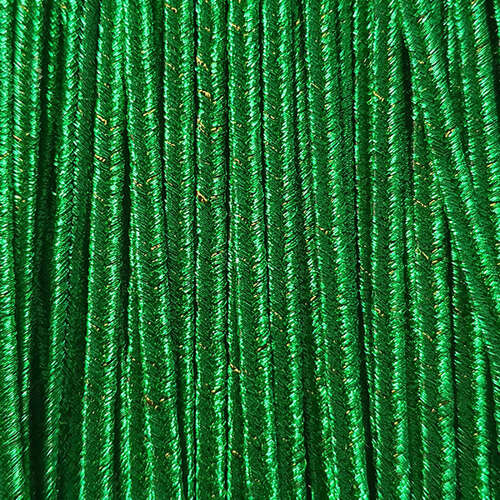 Greek metalized braid 4mm type gold thread - green, 1m