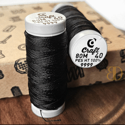 Threads for beading and soutache CRAFT 40, black, 80m