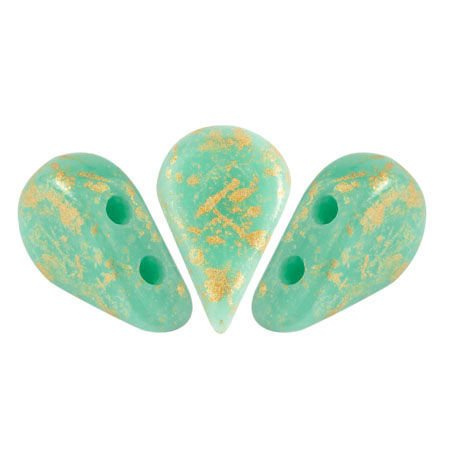 Amos® par Puca®: Opaque Green Turquoise Splash, 27 szt.