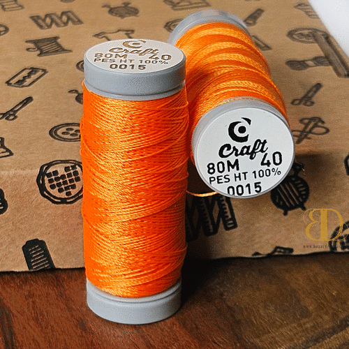 Threads for beading and soutache CRAFT 40, neon orange, 80m