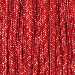 Greek braid 4mm mix silk + lurex - red with golden, 1m