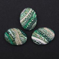 Cabochon CM Striped oval 18x25 green