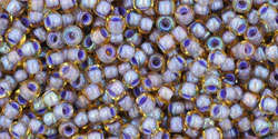 TOHO Round 11/0: TR-11-926 Inside-Color Lt Topaz/Opaque Lavender-Lined, 10 g