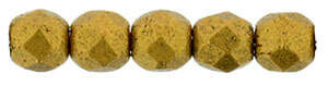 Fire Polish 2mm: Matte - Brass Gold, 40 pcs