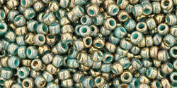 TOHO Round 11/0: TR-11-1703 Gilded Marble Turquoise, 10 g