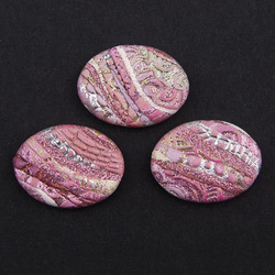 Cabochon CM Striped oval 18x25 pink