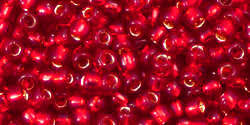 TOHO Round 11/0: TR-11-25C Silver-Lined Ruby, 10 g