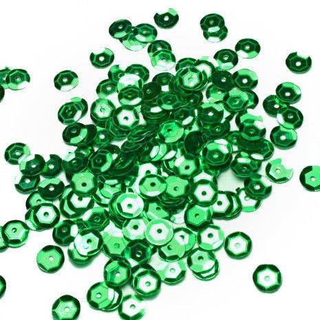 Sequins round 6mm, green