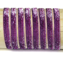 Velvet ribbon 10 mm, glittery purple