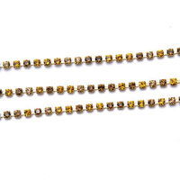 Rhinestone cupchain with Preciosa crystals 2,5 mm multicolor raw: topaz, light colorado topaz & smoked topaz 10cm