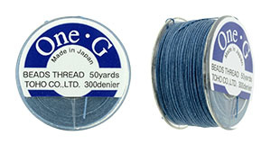 TOHO One-G nylon thread, Blue, 50 yards