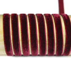 Velvet ribbon 10 mm, burgundy