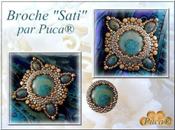 Cabochon par Puca®: Opaque Coral Red New Picasso, 18 mm, 1 szt.