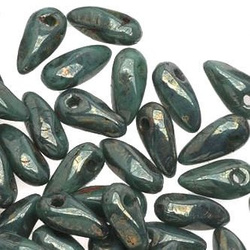 Mini Dagger 2.5x6mm Persian Turquoise - Bronze / 30 pcs